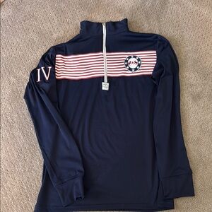 Equestrian Navy Long Sleeve Quarter-Zip Pullover